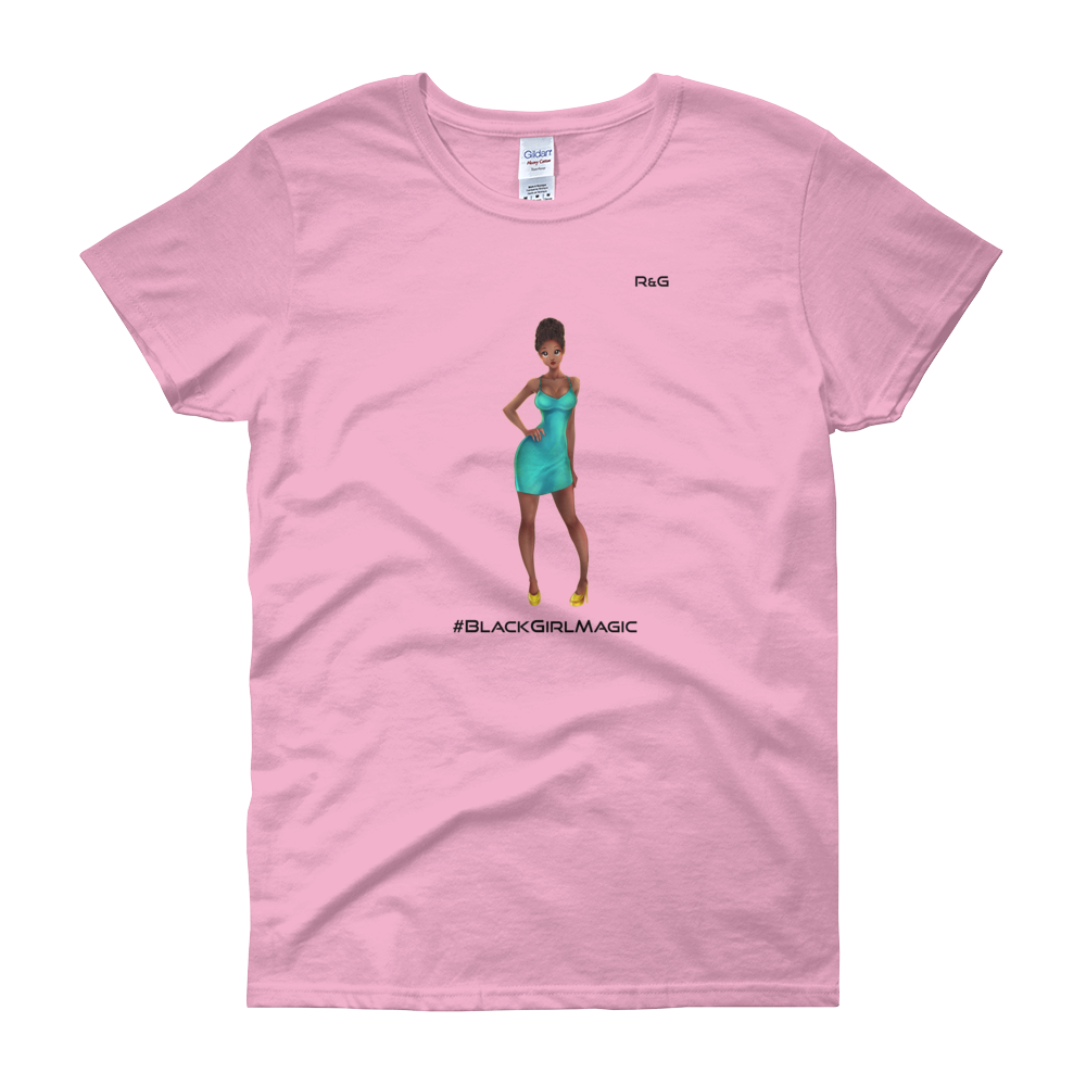 Beautiful Black Woman - Anime Style T-Shirt