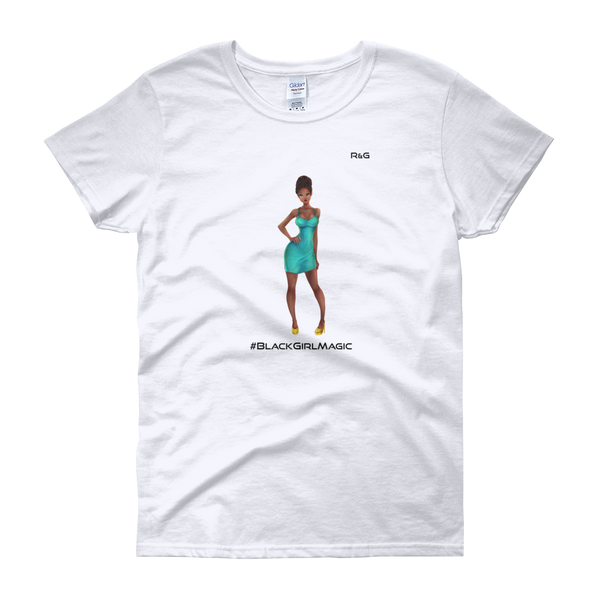 Beautiful Black Woman - Anime Style T-Shirt