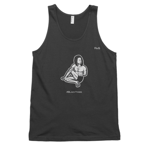 Black Man in Seated Yoga Position Tank Top: #BlackYogis